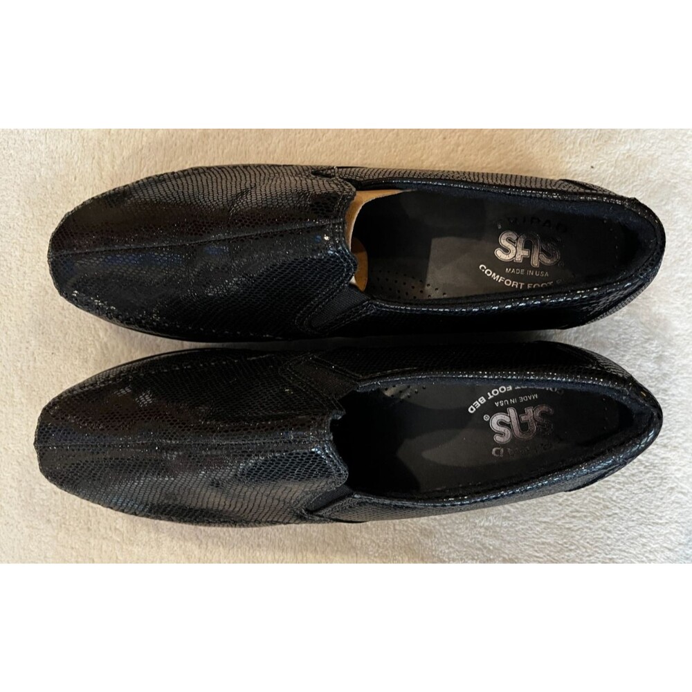 SAS Dream Comfort Loafers Shoes Size 9.5 N Narrow $157 Black Snake NEW in Box - Picture 5 of 16